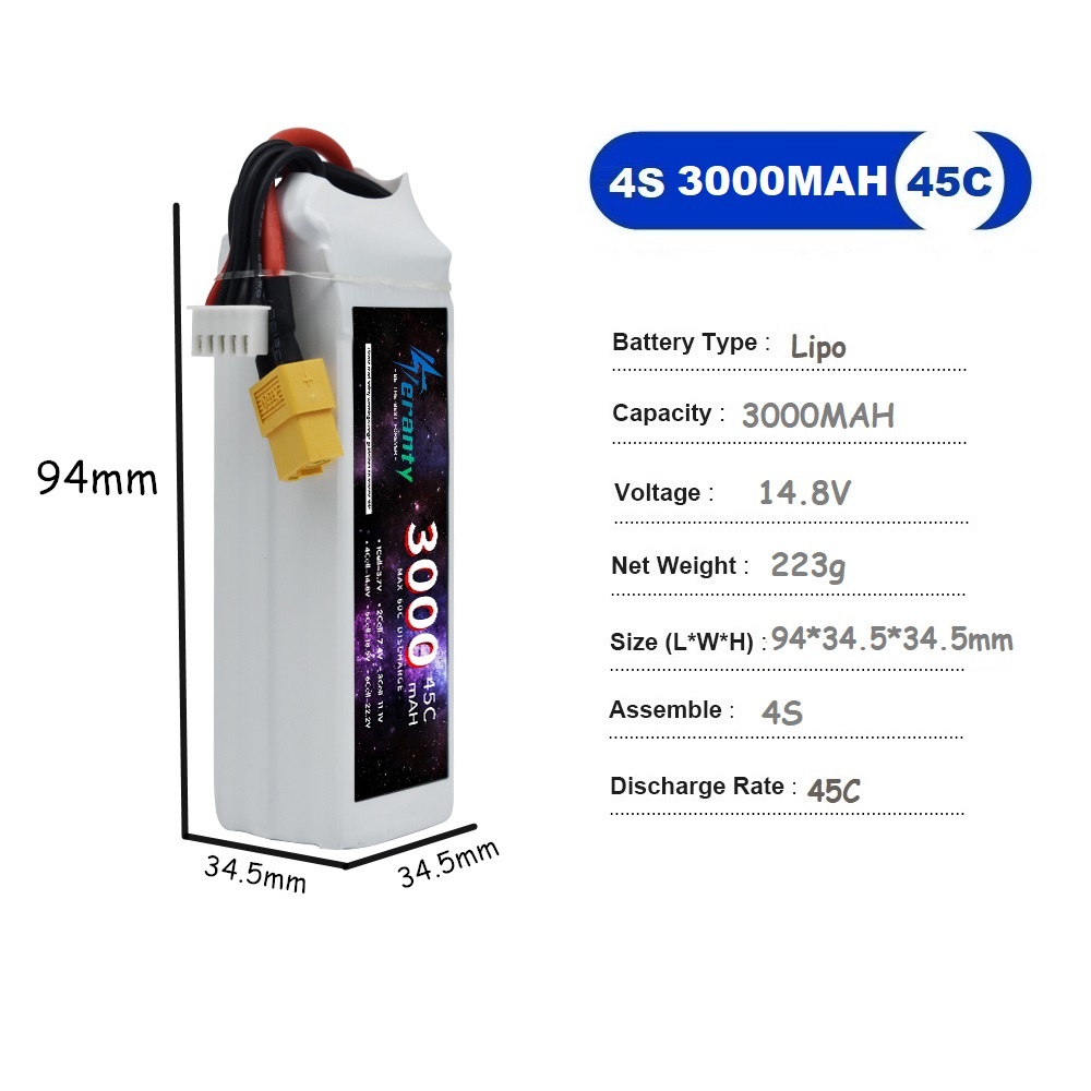 4S LiPo Battery 14.8V 1500mah  - đánh giá và giá Drone Battery Li-Ion