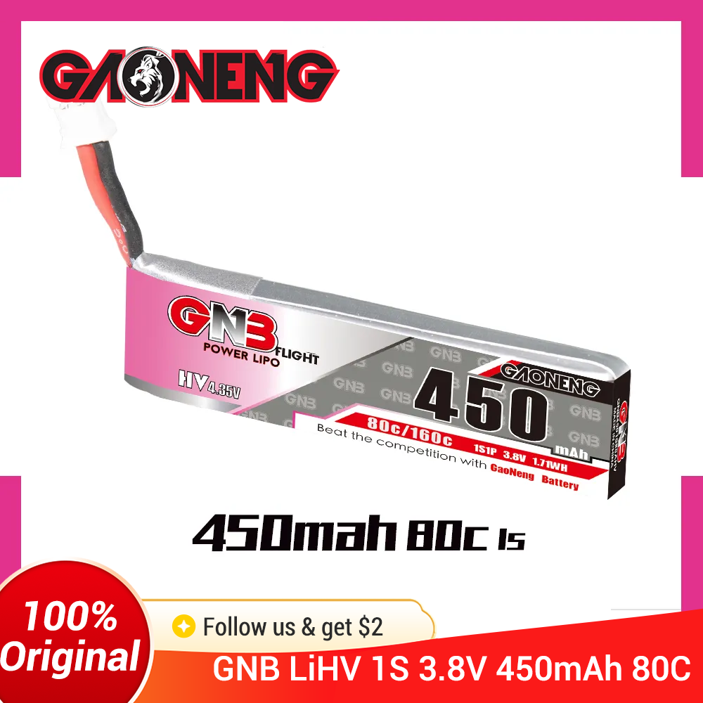 GAONENG GNB 1S 450mAh 80C/160C - đánh giá và giá Drone Battery Li-Ion