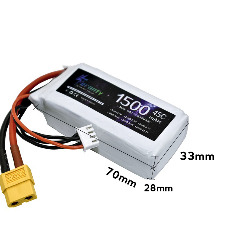 TERANTY 3s 45C 11.1V 1500mah L - đánh giá và giá Drone Battery Li-Ion